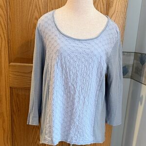 GAP Light Grey/Blue Long Sleeve Women's Top